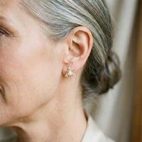 Boucles d'oreilles Fleur avec Cristaux et Perles