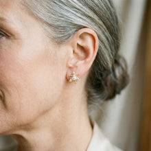 Boucles d'oreilles Fleur avec Cristaux et Perles