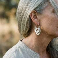 Boucles d'oreilles vintage en argent avec spirale