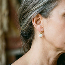 Boucles d'oreilles vintage en or avec pierre d'opale