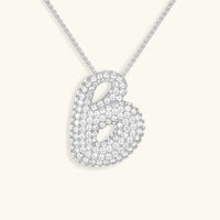 Collier en Diamants avec Initiale en Bulle