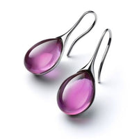 Boucles d'oreilles en cristal pendantes en or et argent