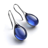 Boucles d'oreilles en cristal pendantes en or et argent