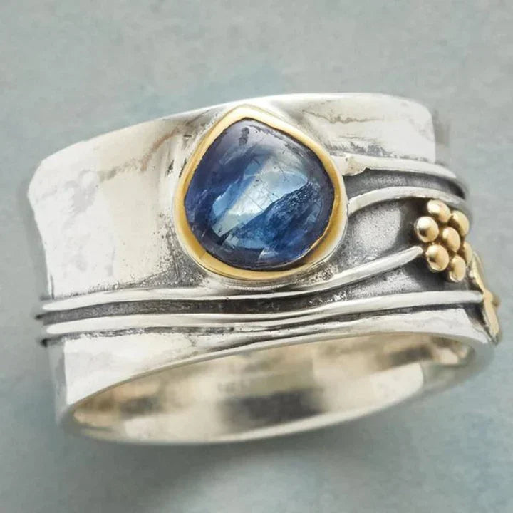 Bague de Méditation avec Pierres Précieuses Bohémienne