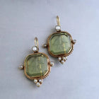 Boucles d'oreilles avec cristal vert