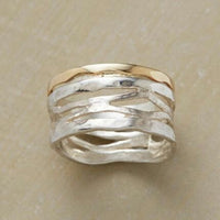 Bague carrée vintage en or rose
