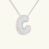 Collier en Diamants avec Initiale en Bulle
