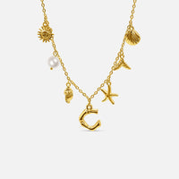 Collier Océan avec Lettre en Or