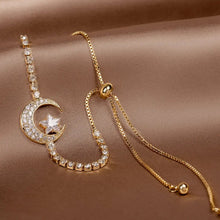 Bracelets avec pendentif de lune en zircon et or