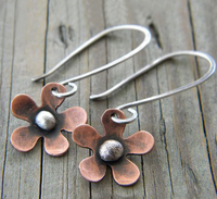 Boucles d'oreilles Vintage Flower en argent