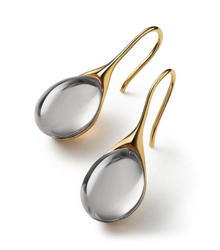 Boucles d'oreilles en cristal pendantes en or et argent