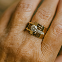 Bague Vintage en Or avec Zirconia Irrégulier