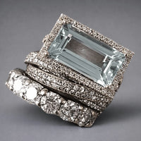 Ensemble de Bagues en Cristal Turquoise Vintage