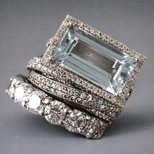 Ensemble de Bagues en Cristal Turquoise Vintage