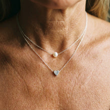Collier avec cœur en argent et perles