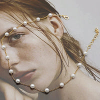 Collier petit de perles en or