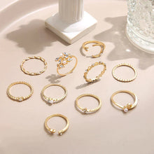 Lot de 10 anneaux bohèmes plaqués argent et or