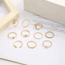 Lot de 10 anneaux bohèmes plaqués argent et or