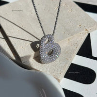 Collier en Diamants avec Initiale en Bulle