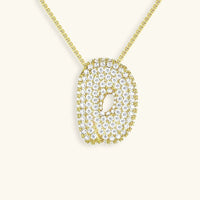 Collier en Diamants avec Initiale en Bulle