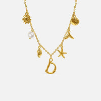 Collier Océan avec Lettre en Or
