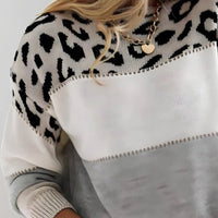 Pull Doux pour Femmes avec Motif Léopard | Pull d'Hiver Chic Coupe Regular