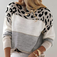 Pull Doux pour Femmes avec Motif Léopard | Pull d'Hiver Chic Coupe Regular