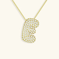 Collier en Diamants avec Initiale en Bulle