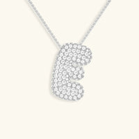 Collier en Diamants avec Initiale en Bulle