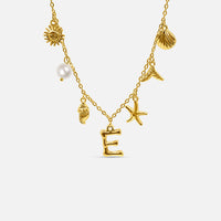 Collier Océan avec Lettre en Or