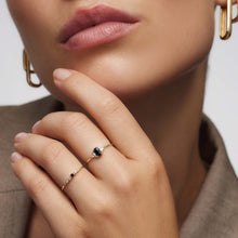 Bague Baguette Éspinelle Noire | Or