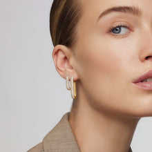 Boucles d'oreilles en anneau avec icône diamant | Or