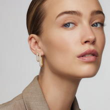 Boucles d'oreilles en anneau avec icône diamant | Or