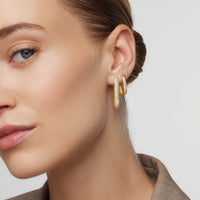 Boucles d'oreilles grandes créoles icône diamant | Or