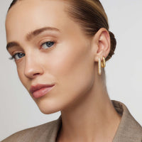 Boucles d'oreilles Grandes Anneau Icône Diamant | Or