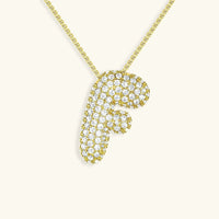 Collier en Diamants avec Initiale en Bulle
