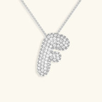Collier en Diamants avec Initiale en Bulle