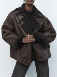 Fransesca | Veste en simili cuir vintage pour femmes