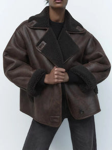 Fransesca | Veste en simili cuir vintage pour femmes