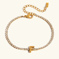 Bracelet Élégant en Or avec Lettre en Bulle
