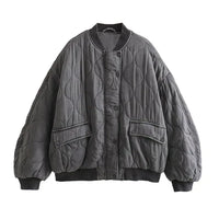 Swara | Veste Bomber Grise Coupe Ample et Tendance pour Femme
