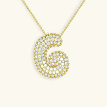 Collier en Diamants avec Initiale en Bulle