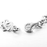 Bracelet avec Pendentifs de Patte de Chien et Os en Argent Pur