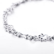 Bracelet avec Pendentifs de Patte de Chien et Os en Argent Pur