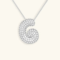 Collier en Diamants avec Initiale en Bulle
