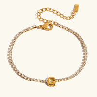 Bracelet Élégant en Or avec Lettre en Bulle