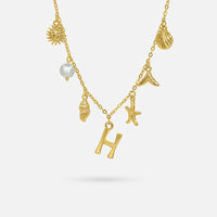 Collier Océan avec Lettre en Or