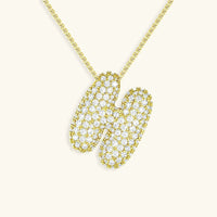 Collier en Diamants avec Initiale en Bulle