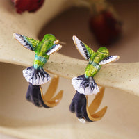 Boucles d'oreilles créatives exclusives en forme de colibri