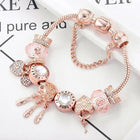 Bracelet Attrape-Rêves Rose avec pendentifs en argent